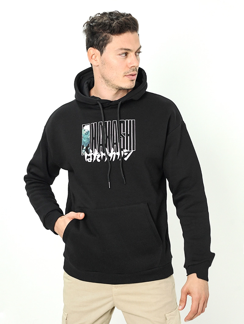 Sweat à capuche imprimé Kakashi